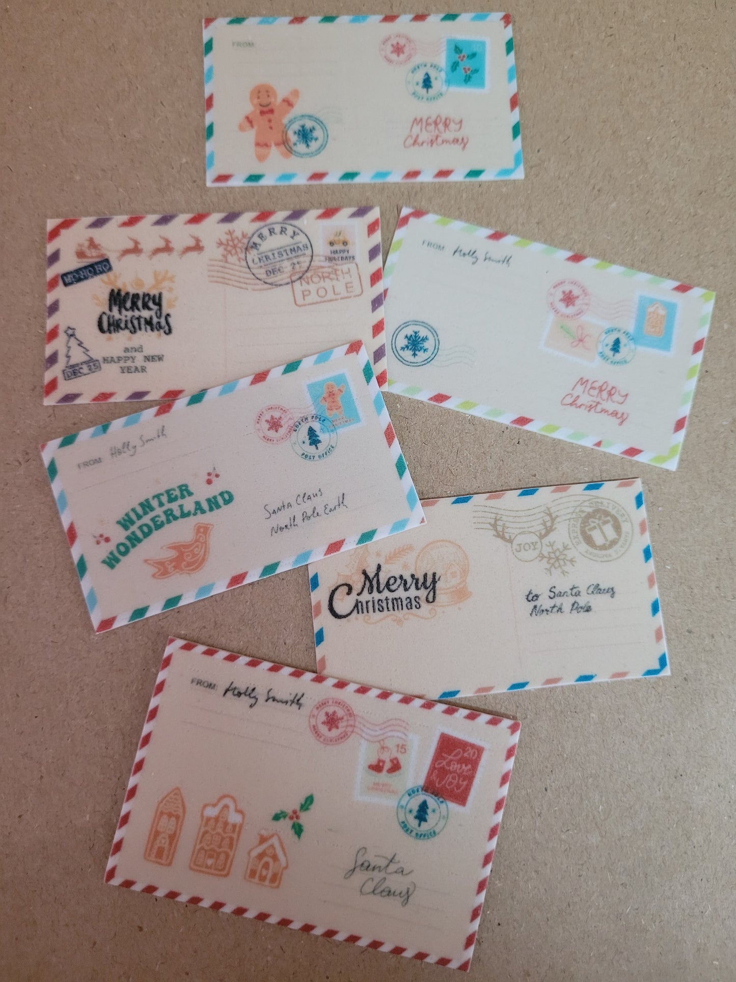 Christmas Santa's Letters Assorted 6pcs Edible Cake Decorations