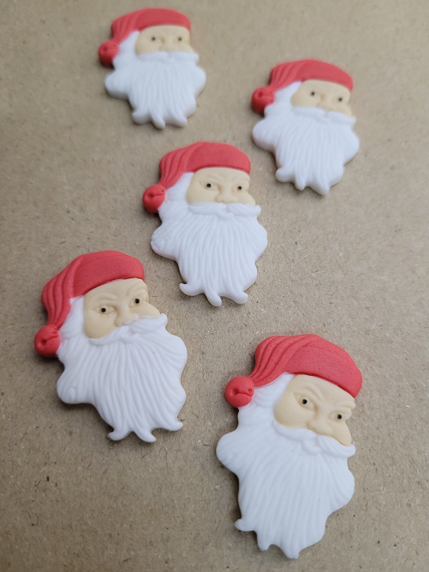 Christmas Santa's Head 5pcs Edible Cake Decorations