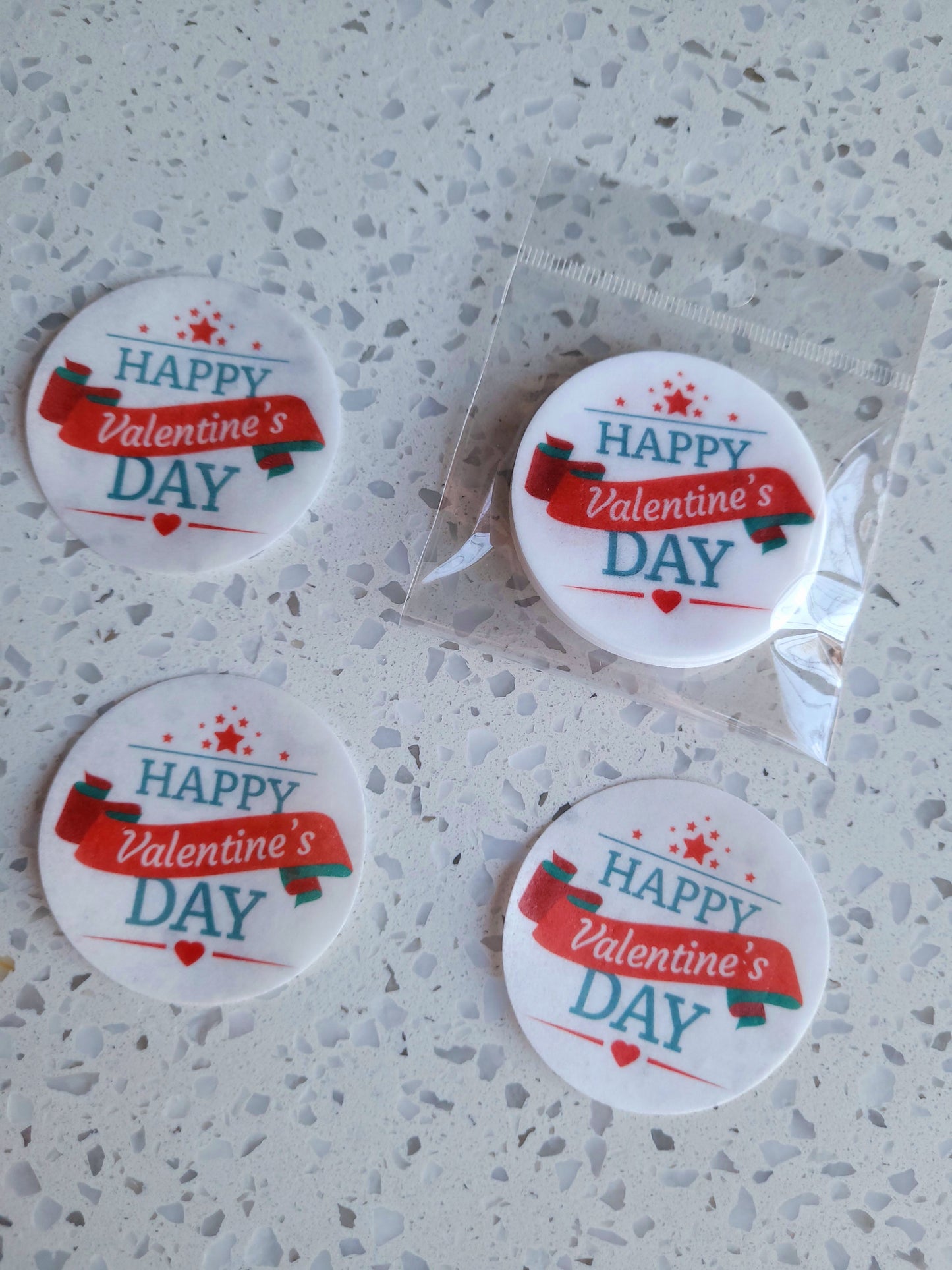 Edible Wafer Paper Pre-cut Toppers Valentines #04