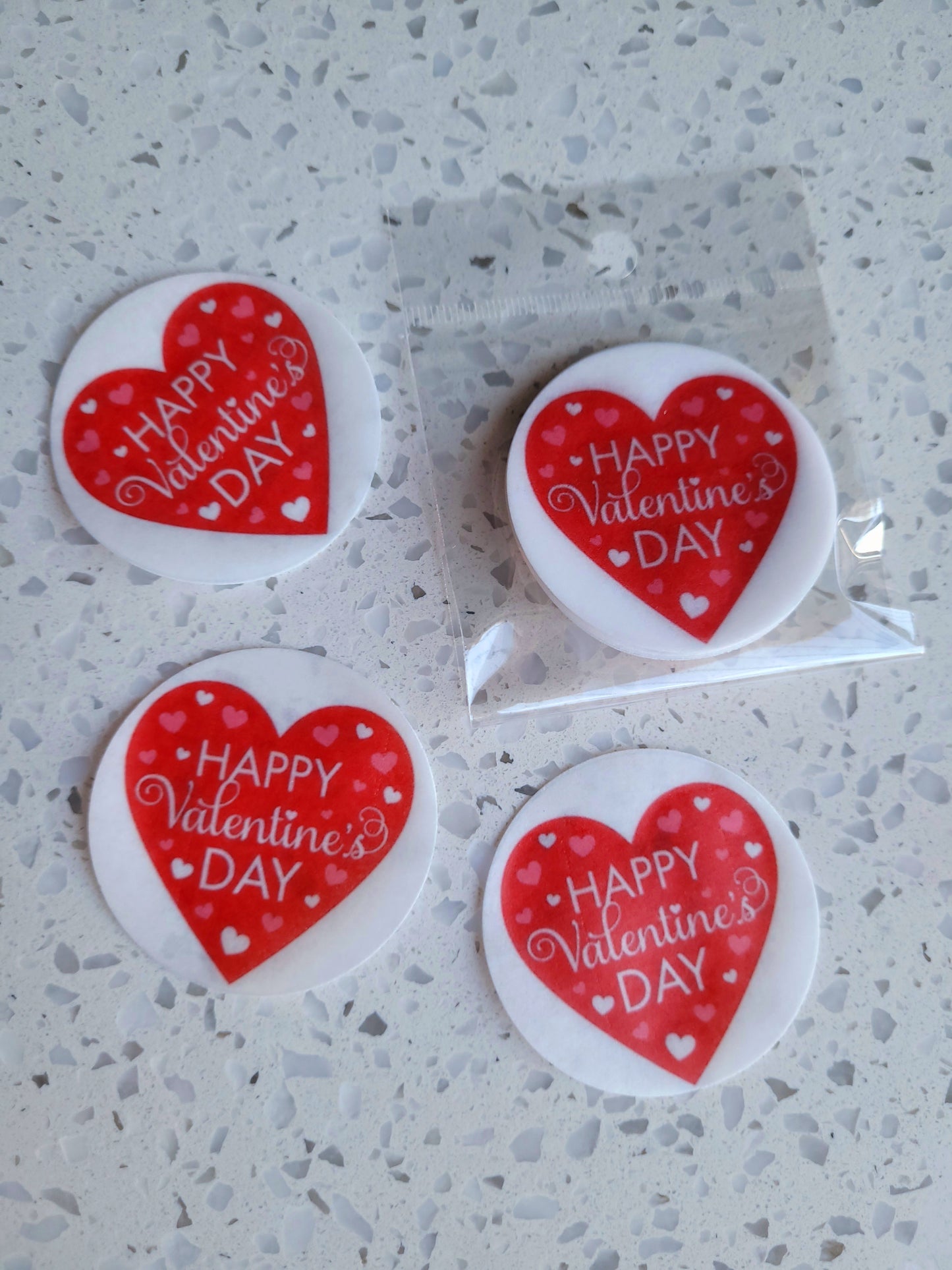 Edible Wafer Paper Pre-cut Toppers Valentines #02