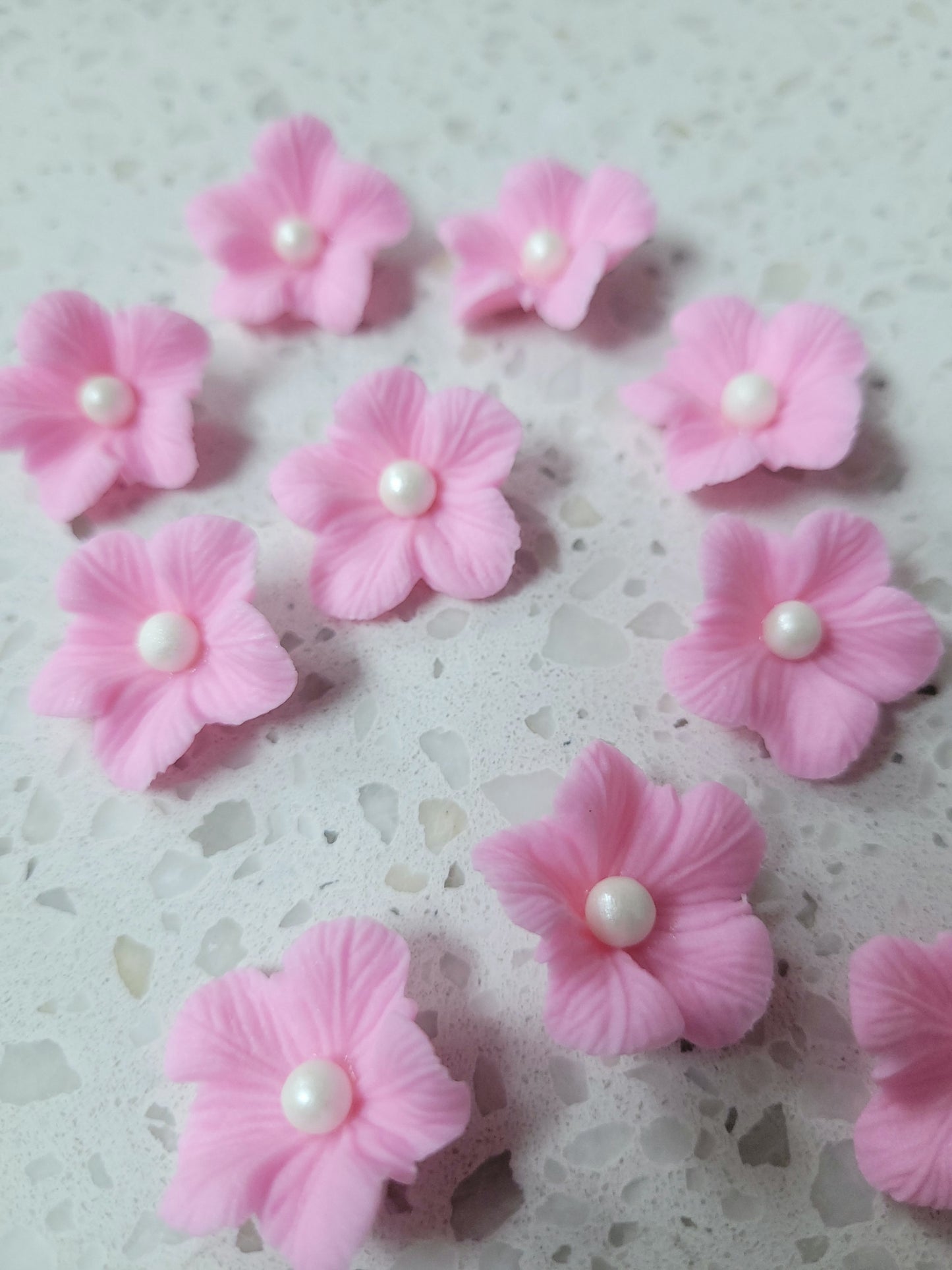 Vained Flower Light Pink 10pcs Edible Cake Decorations