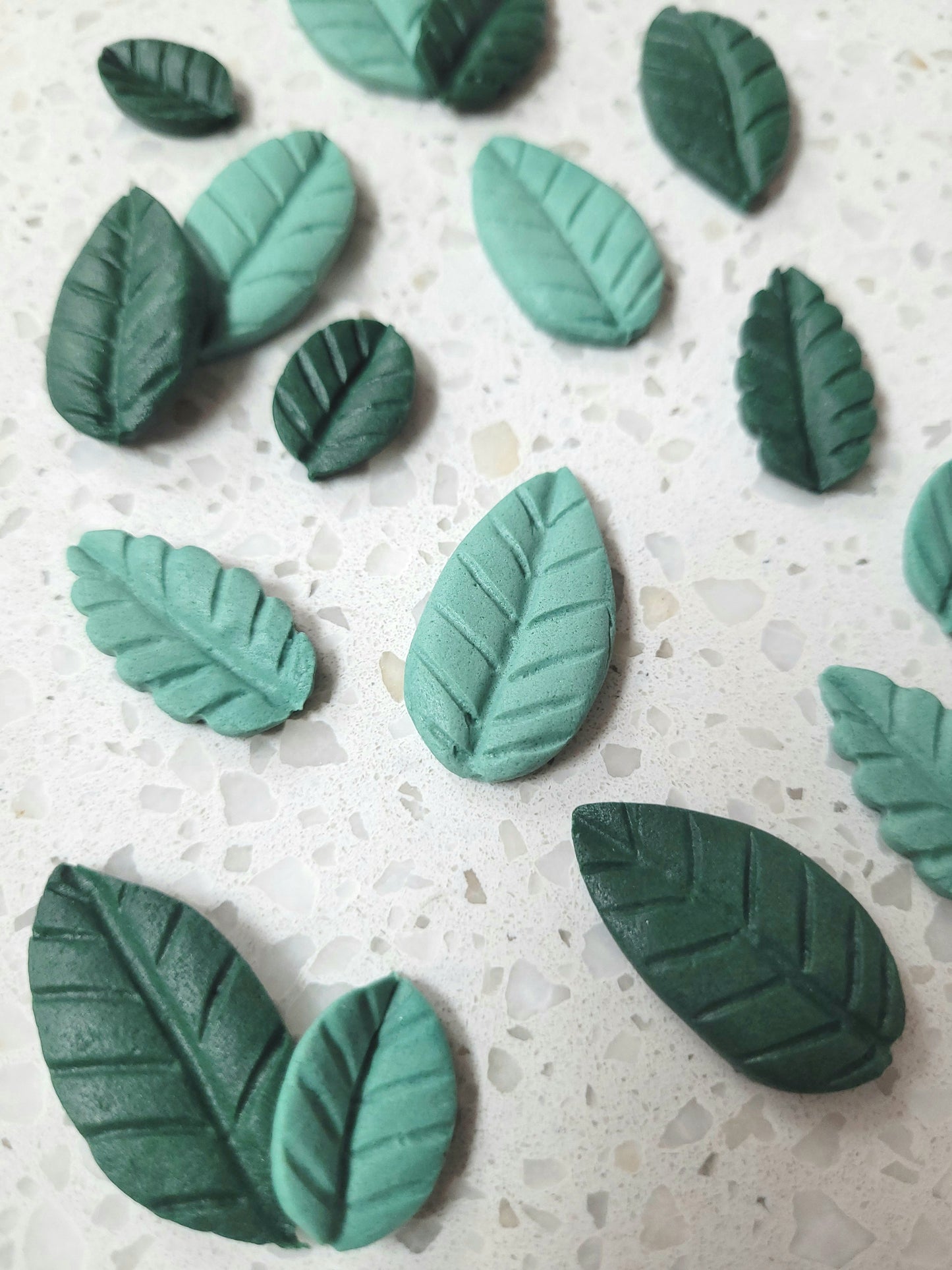 Leaves Assorted- Sage/Dark Green 16pcs Edible Cake Decorations