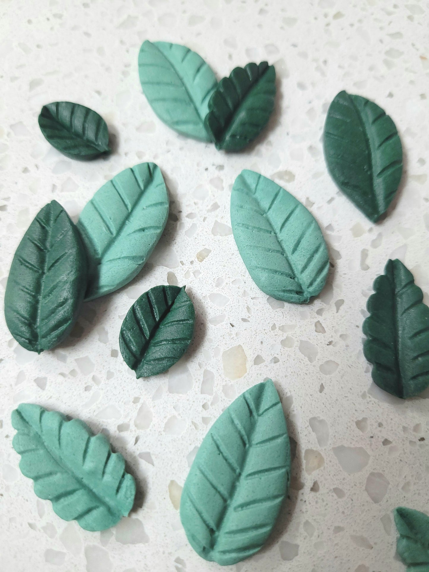Leaves Assorted- Sage/Dark Green 16pcs Edible Cake Decorations