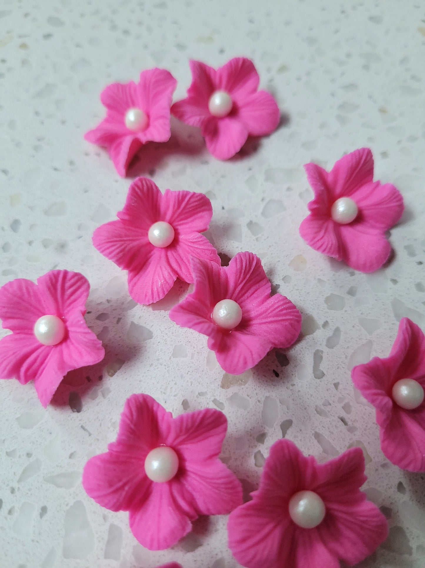 Vained Flower Pink 10pcs Edible Cake Decorations