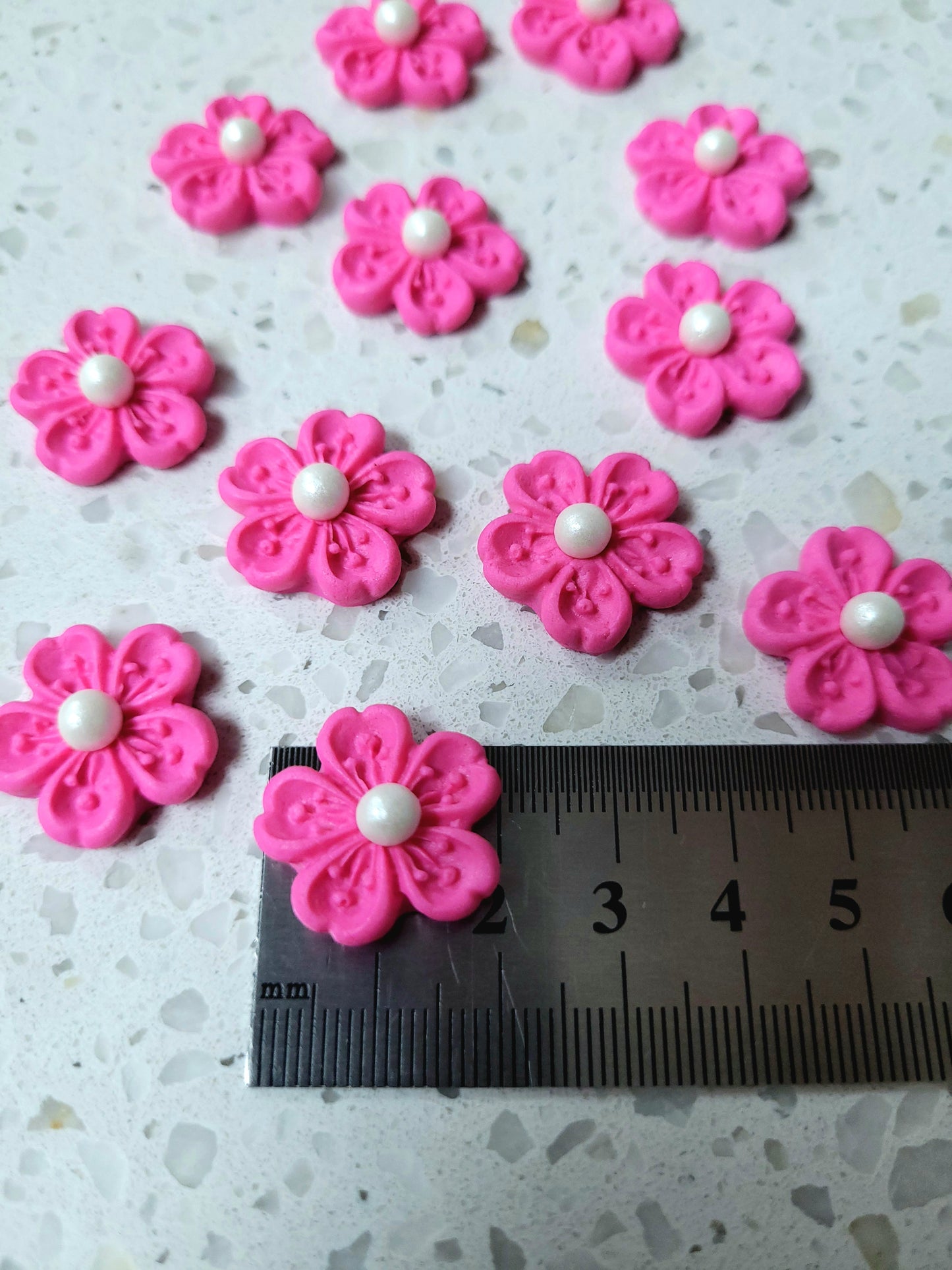 Cherry Blossom Flower - Pink 12pcs Edible Cake Decorations