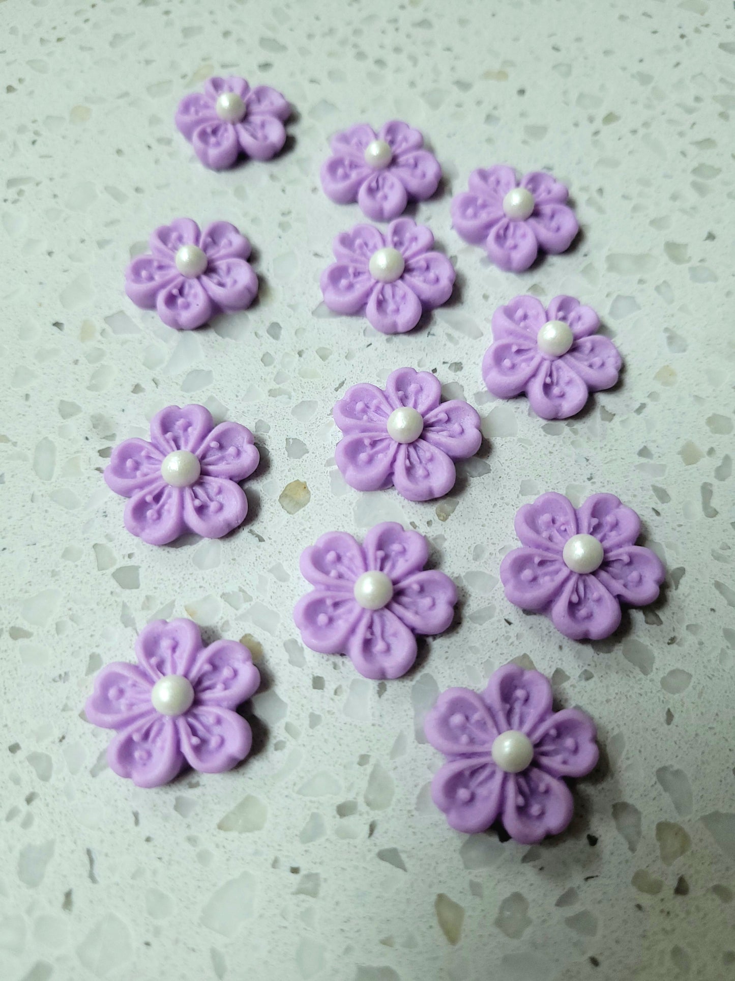 Cherry Blossom Flower - Pastel Purple 12pcs Edible Cake Decorations
