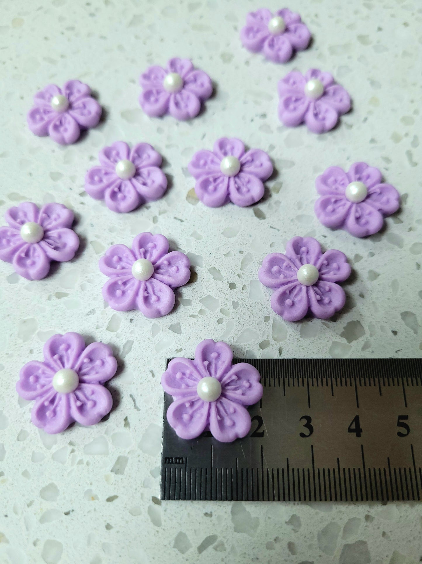 Cherry Blossom Flower - Pastel Purple 12pcs Edible Cake Decorations