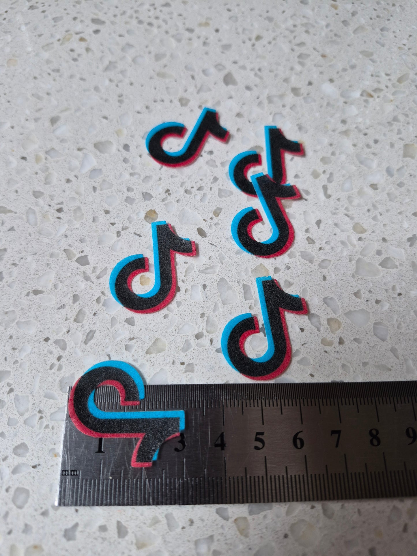 Tik Tok 01 Length 3cm Edible Wafer Paper Cutouts - Set of 6