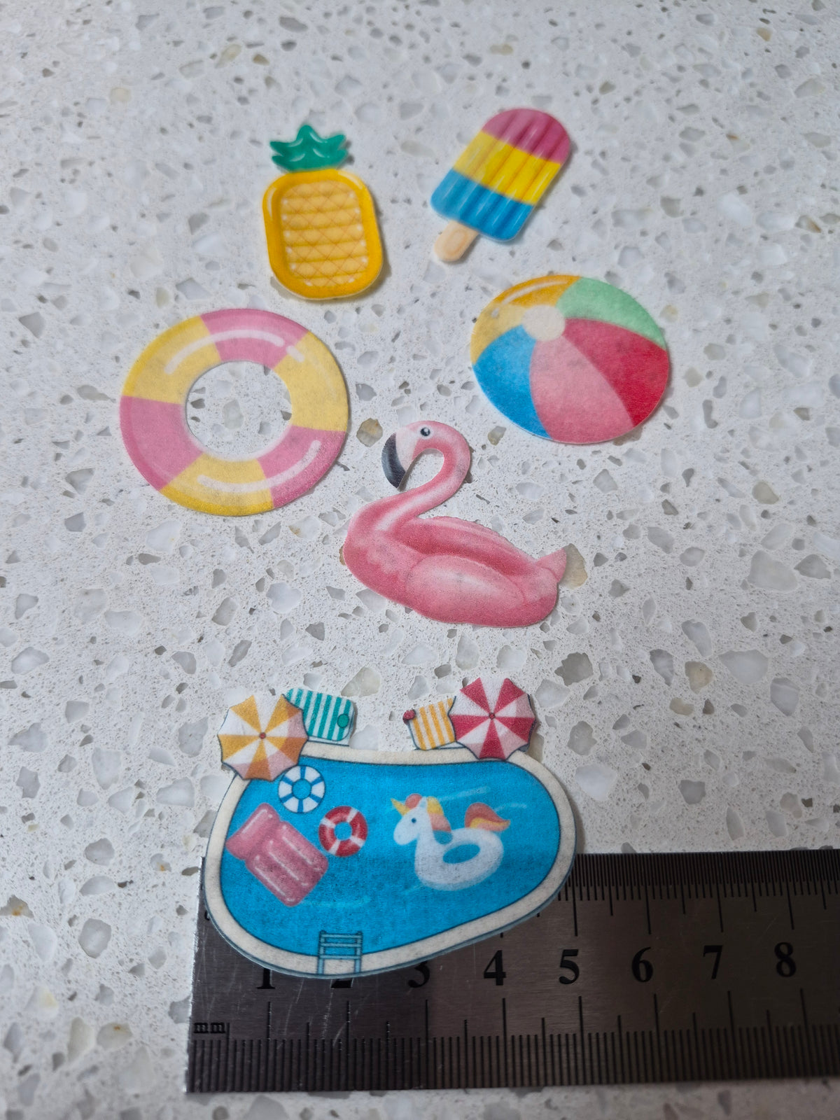 Pool Party 01 Edible Wafer Paper Cutouts - Set of 6
