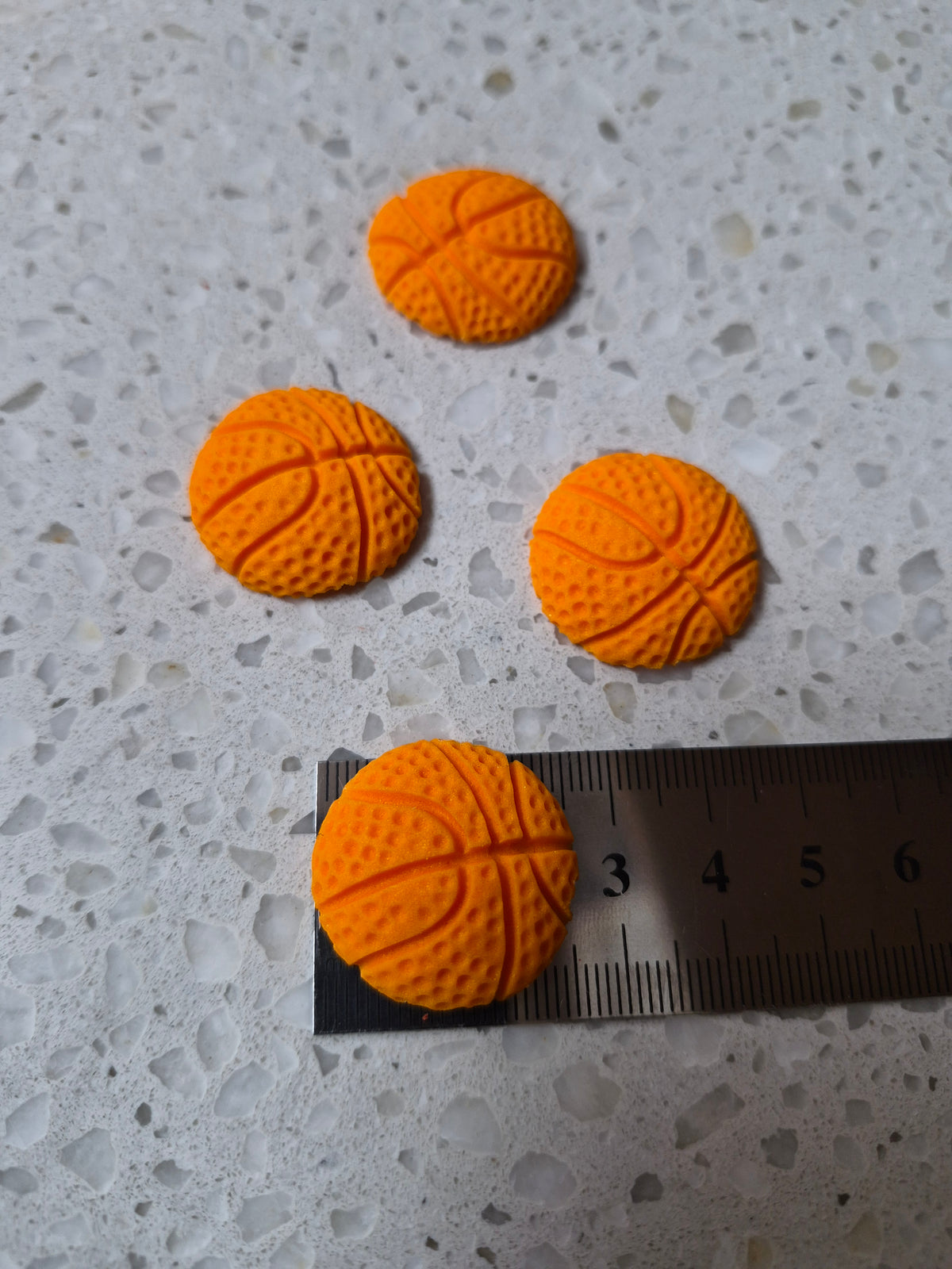 Basket Ball 4pcs Edible Cake Decorations