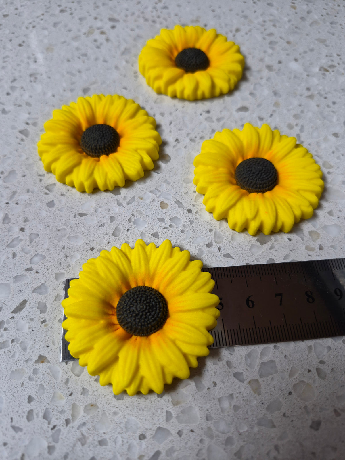 Sunflowers Yellow 4pcs Edible Cake Decorations