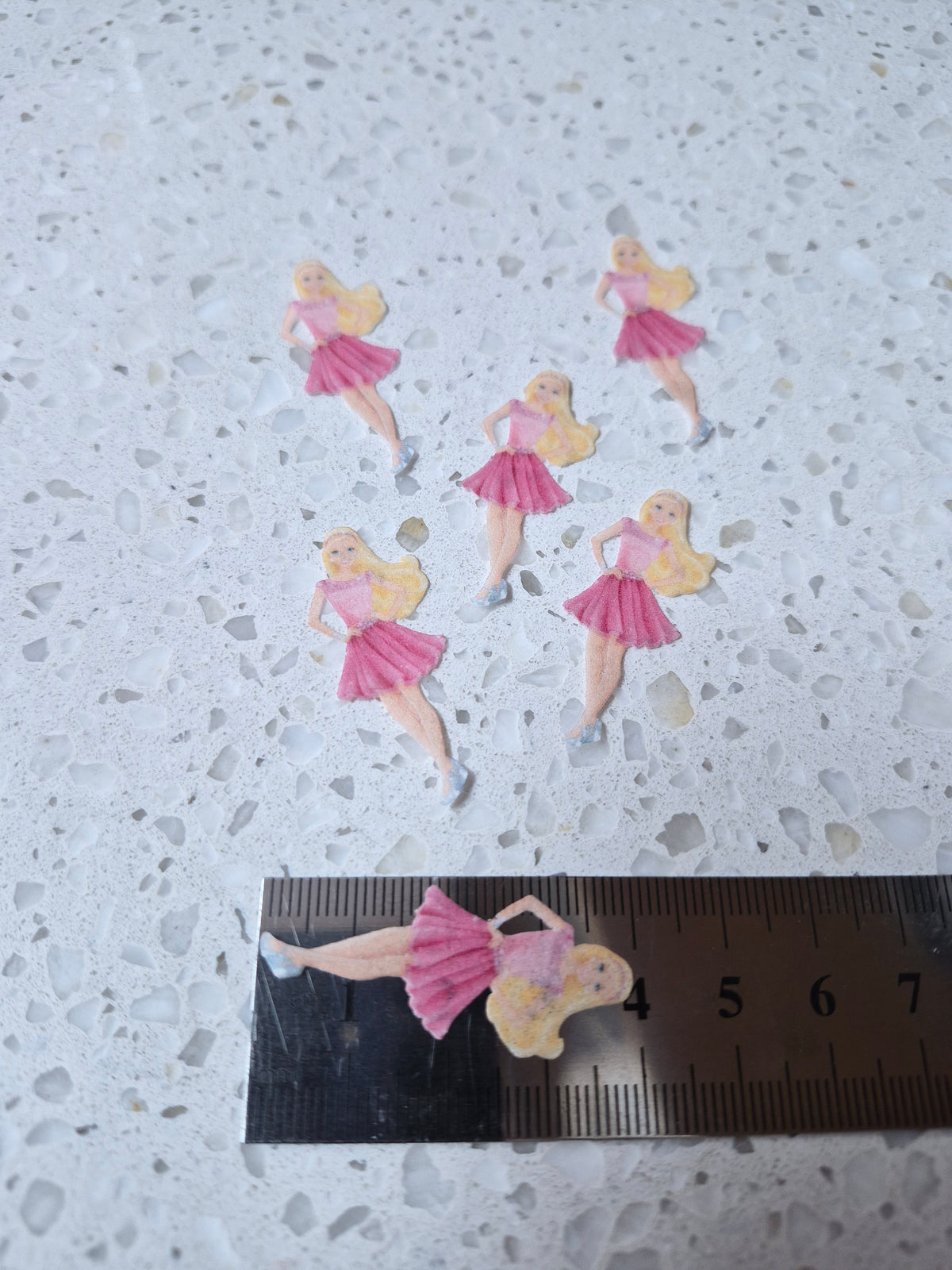 Barbie 03 Length 4cm Edible Wafer Paper Cutouts - Set of 6