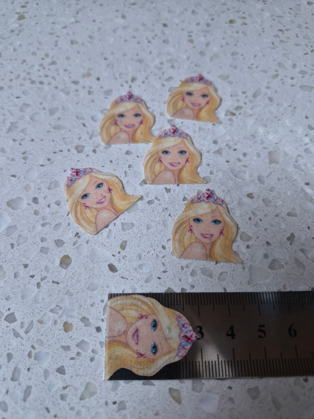 Barbie 04 Length 3cm Edible Wafer Paper Cutouts - Set of 6