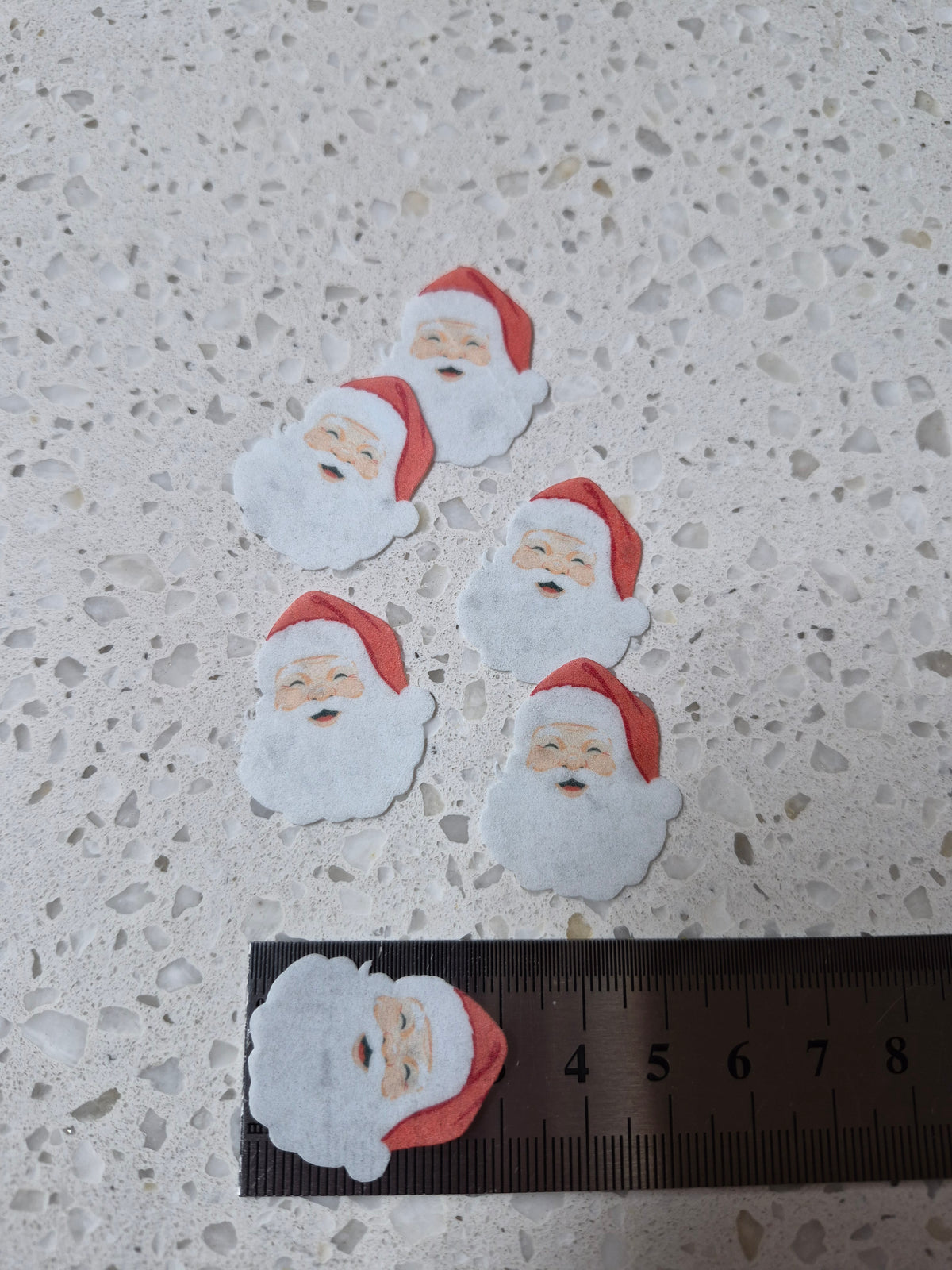 Santa's Head 01 Length 3.2cm Edible Wafer Paper Cutouts - Set of 6