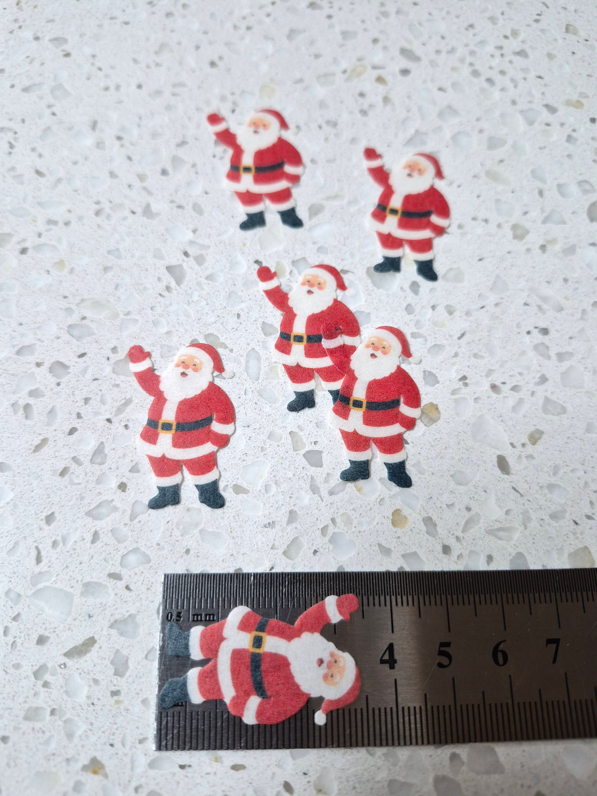 Santa's Full Body 02 Length 3.5cm Edible Wafer Paper Cutouts - Set of 6