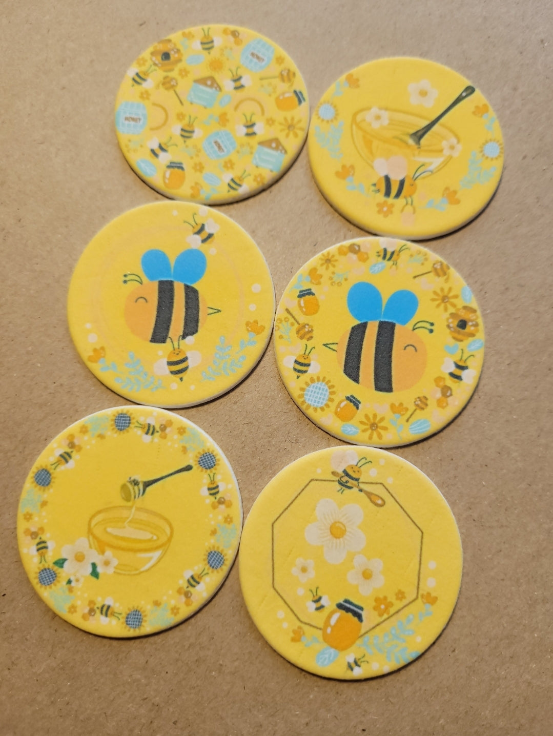 Bee Theme Edible Cupcake / Biscuit Topper Decorations Set - 24 Piece