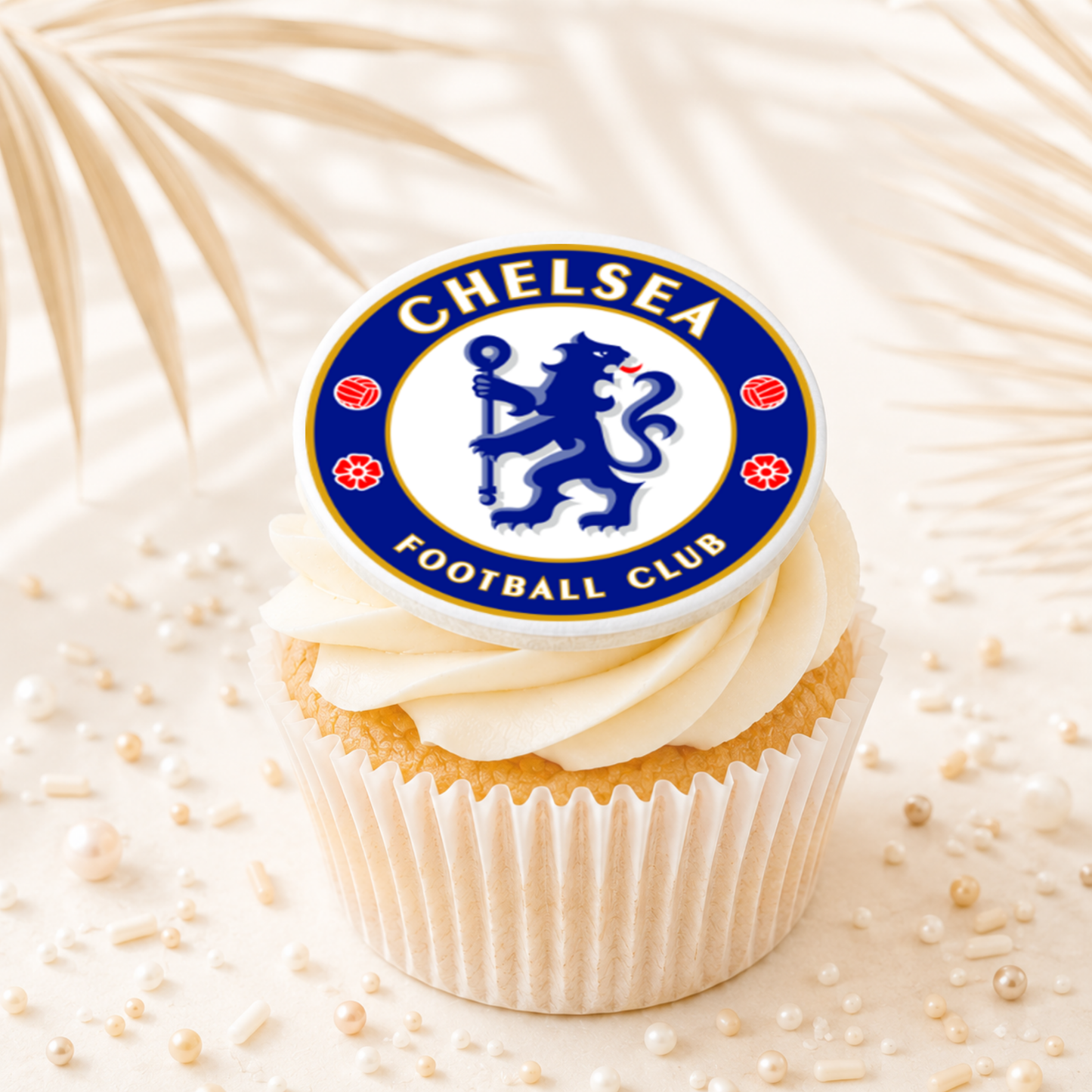 Soccer Chelsea Cupcake Topper Edible Cake Decorations