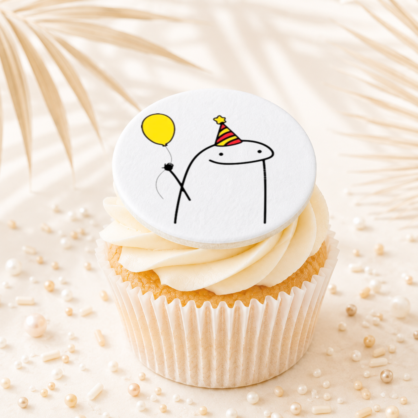 Flork Meme Birthday Balloon Cupcake Topper Edible Cake Decorations