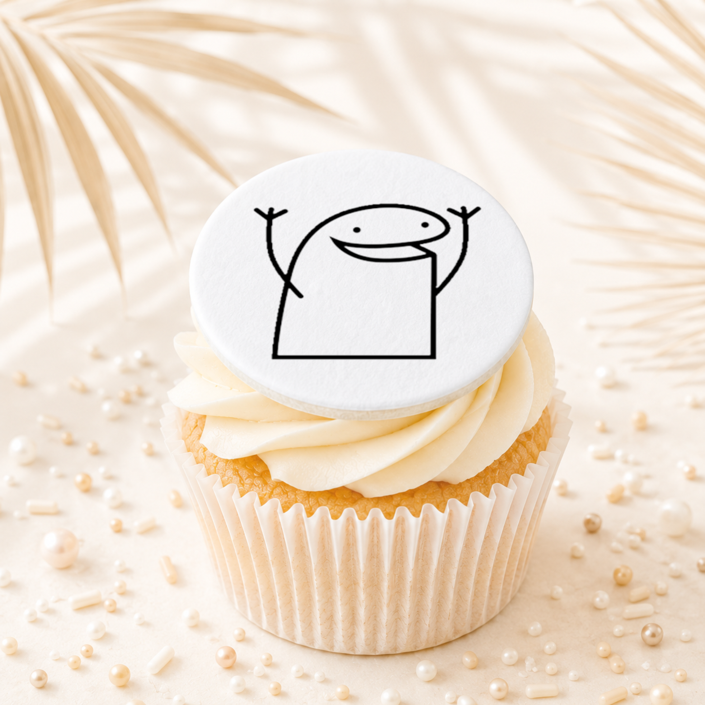 Flork Meme Happy Cupcake Topper Edible Cake Decorations