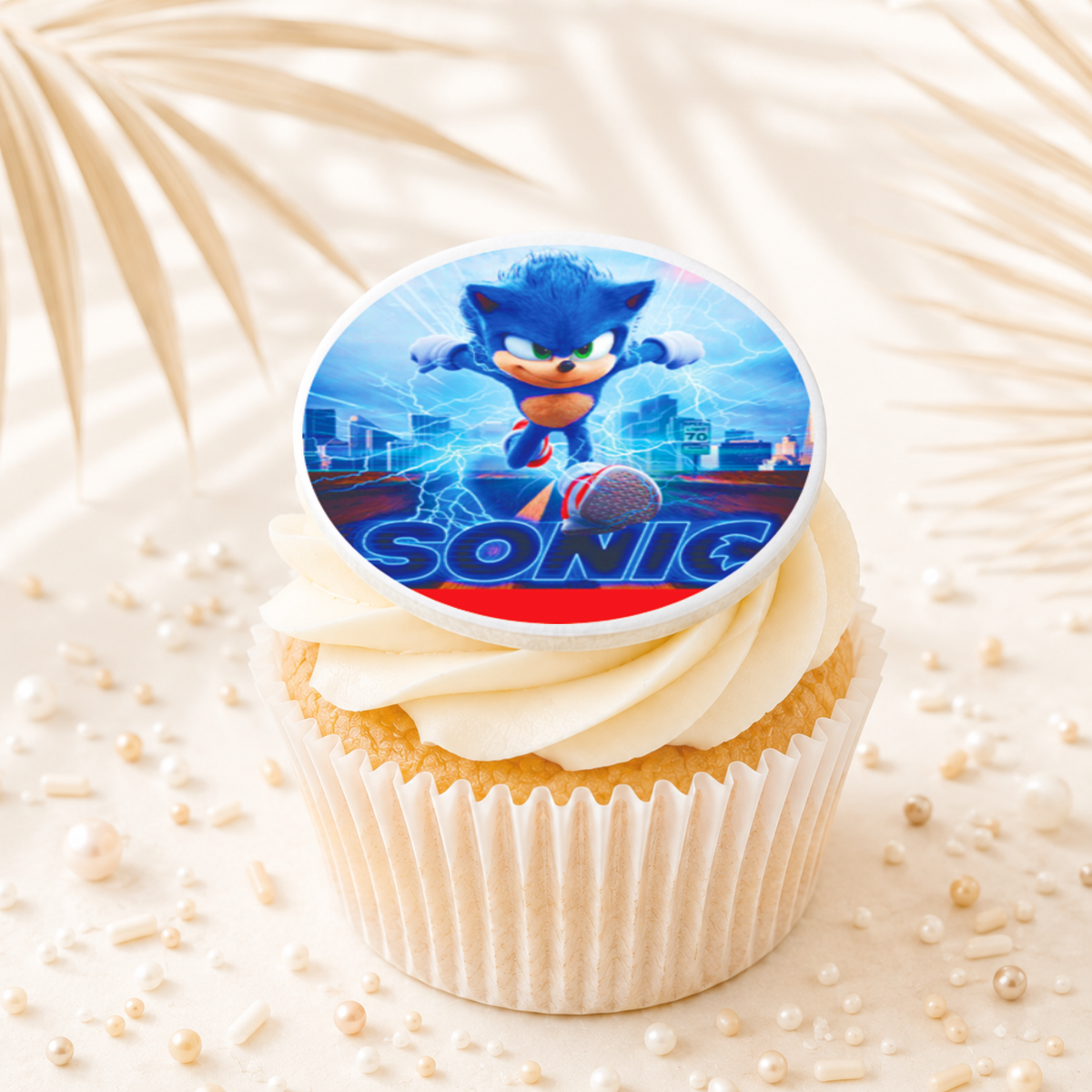 Sonic 01 Cupcake Topper Edible Cake Decorations