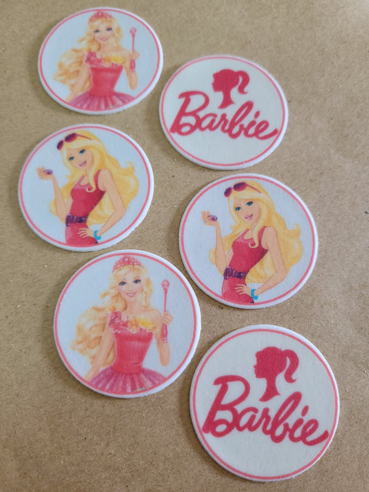 Barbie Theme Topper 6pcs Edible Cake Decorations