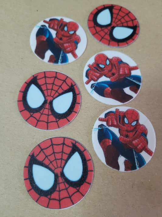 Spider man Theme Toppers 6pcs Edible Cake Decorations