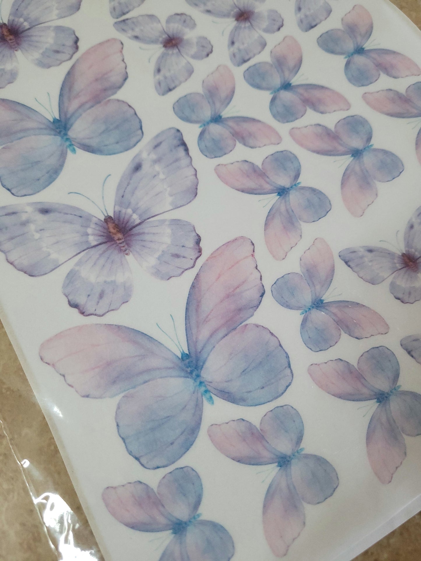 Wafer Paper Butterflies A4 Sheet - Purple