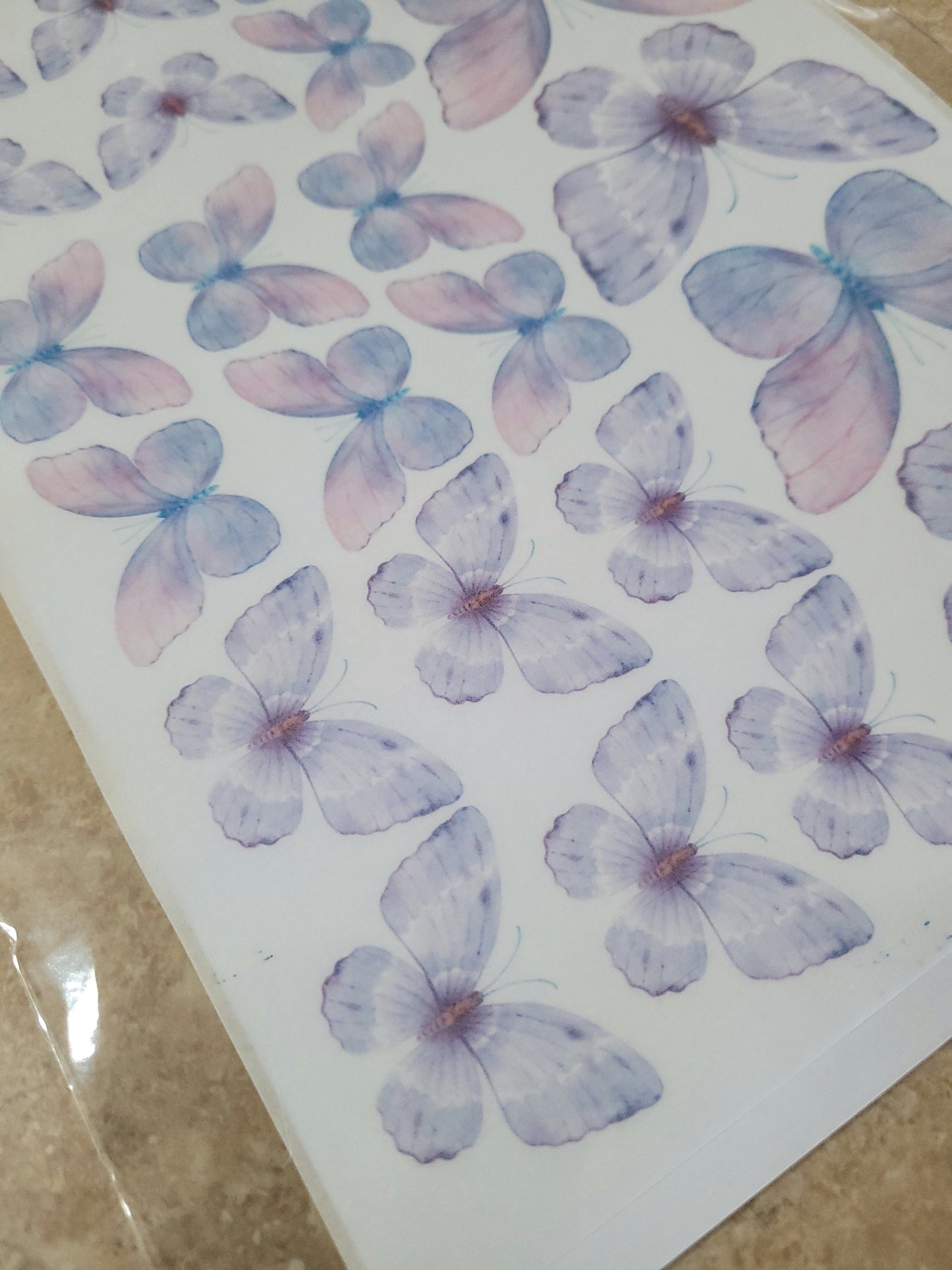 Wafer Paper Butterflies A4 Sheet - Purple