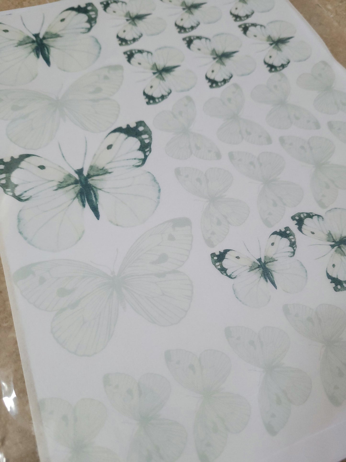 Wafer Paper Butterflies A4 Sheet - White