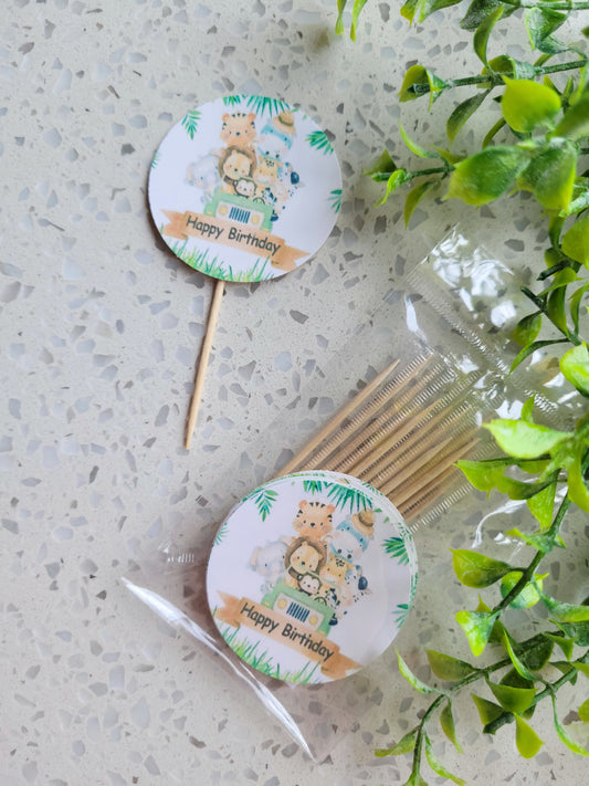 Paperboard Toppers Wild Safari Animals 12s #01