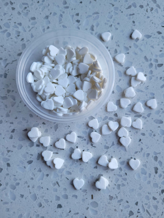 Confetti Cake Sprinkles Hearts - White 20g