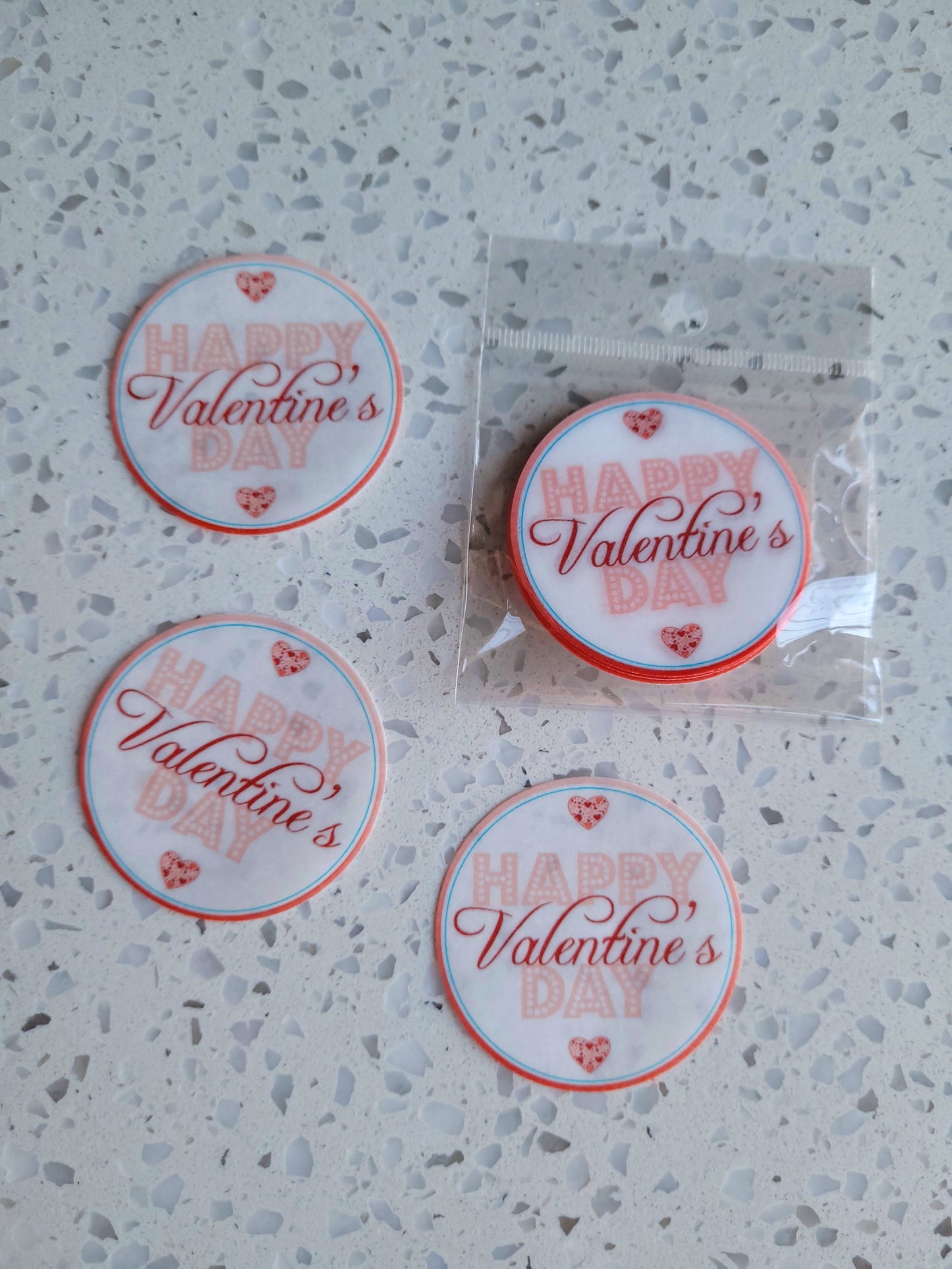 Edible Wafer Paper Pre-cut Toppers Valentines #01