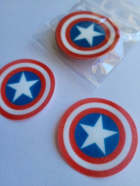 Edible Wafer Paper Pre-cut Toppers Captain America #01