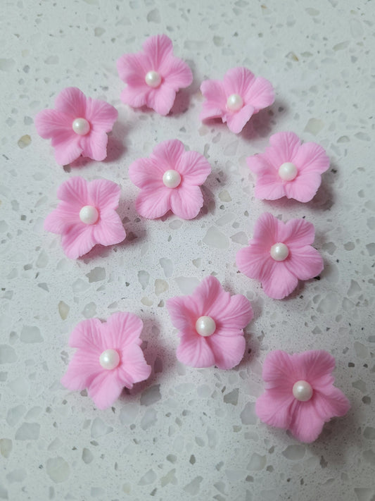 Vained Flower Light Pink 10pcs Edible Cake Decorations