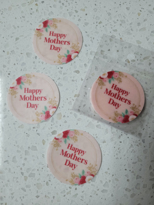Edible Wafer Paper Pre-cut Toppers Mother's Day #02
