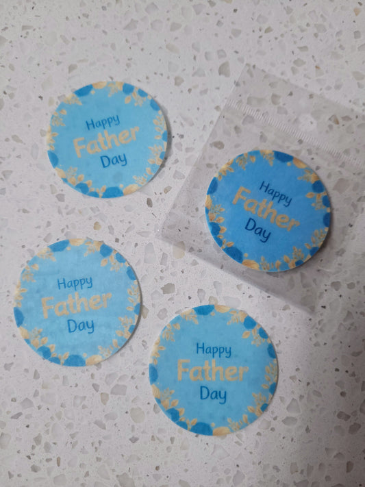 Edible Wafer Paper Pre-cut Toppers Father's Day #07