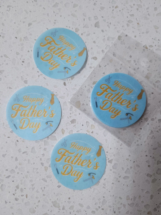 Edible Wafer Paper Pre-cut Toppers Father's Day #08