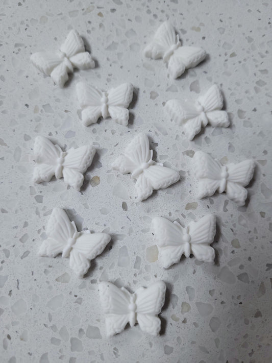 Butterflies White 10pcs Edible Cake Decorations