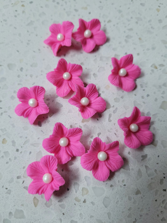 Vained Flower Pink 10pcs Edible Cake Decorations