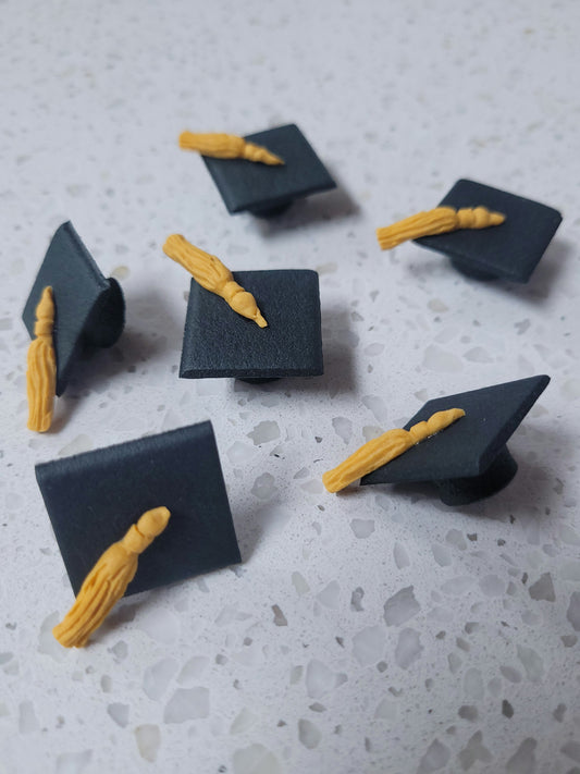 Graduation Hats 6pcs Edible Cake Decorations