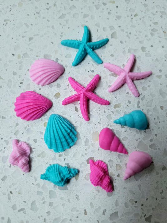 Sea Shells Set #01 - 12pcs Edible Cake Decorations