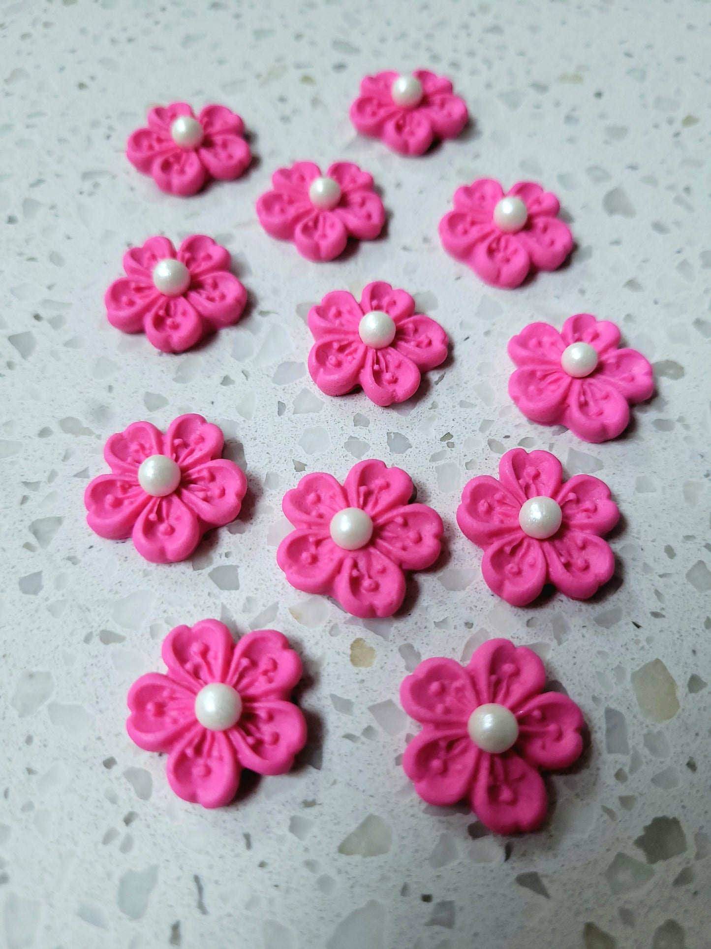 Cherry Blossom Flower - Pink 12pcs Edible Cake Decorations