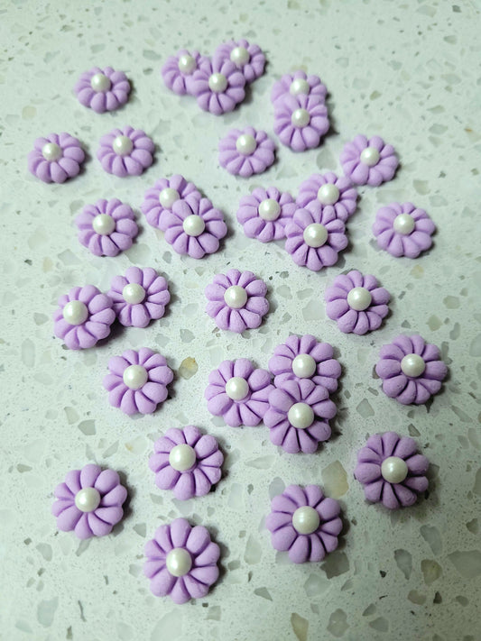 Mini Flower #01 - Pastel Purple 30pcs Edible Cake Decorations