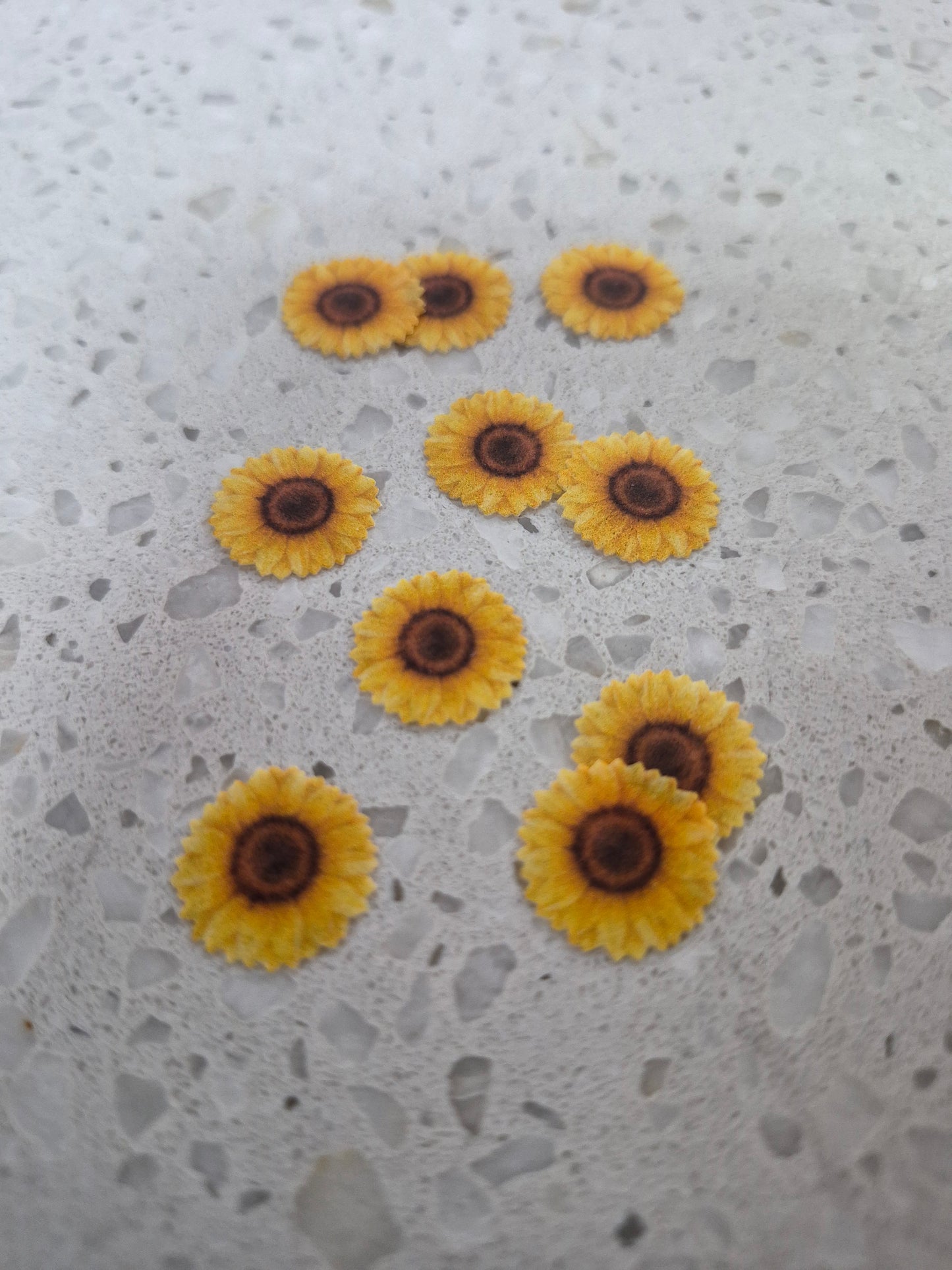 Sunflower Length 1.5cm Edible Wafer Paper Cutouts - Set of 10
