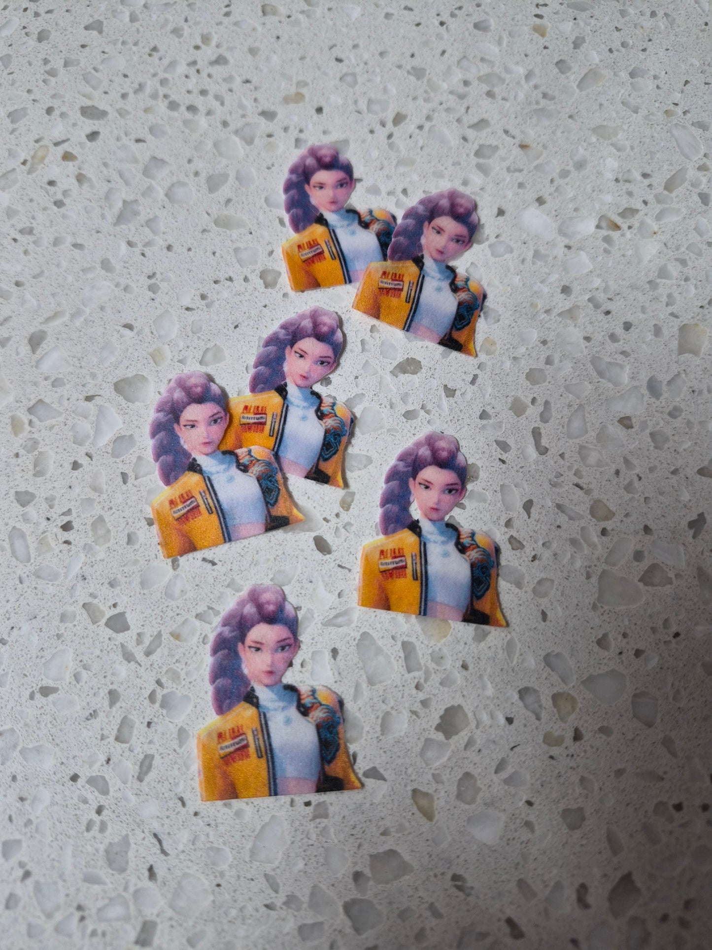 K Pop 02 Length 3.5cm Edible Wafer Paper Cutouts - Set of 6