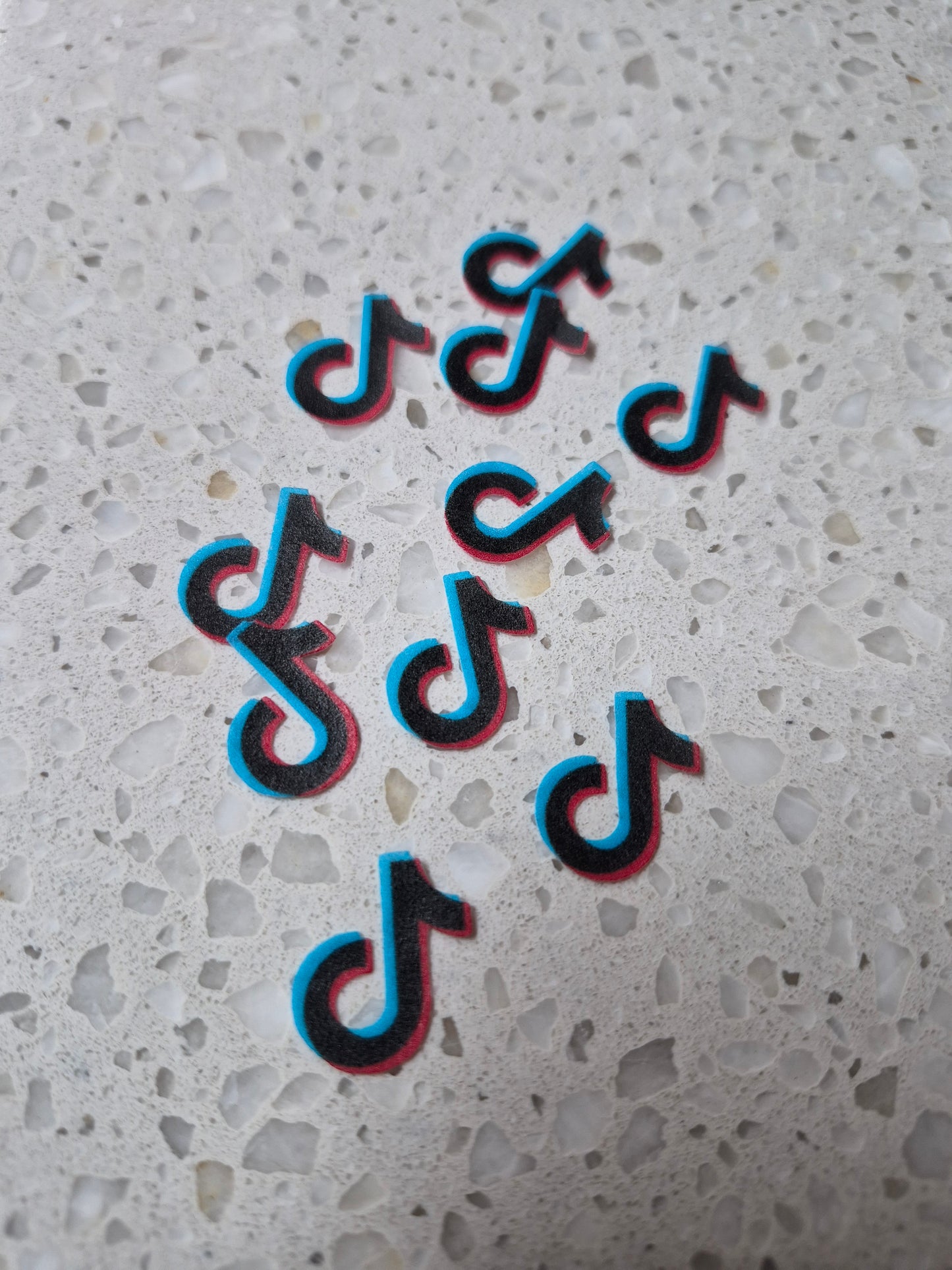 Tik Tok 02 Length 1.9cm Edible Wafer Paper Cutouts - Set of 10