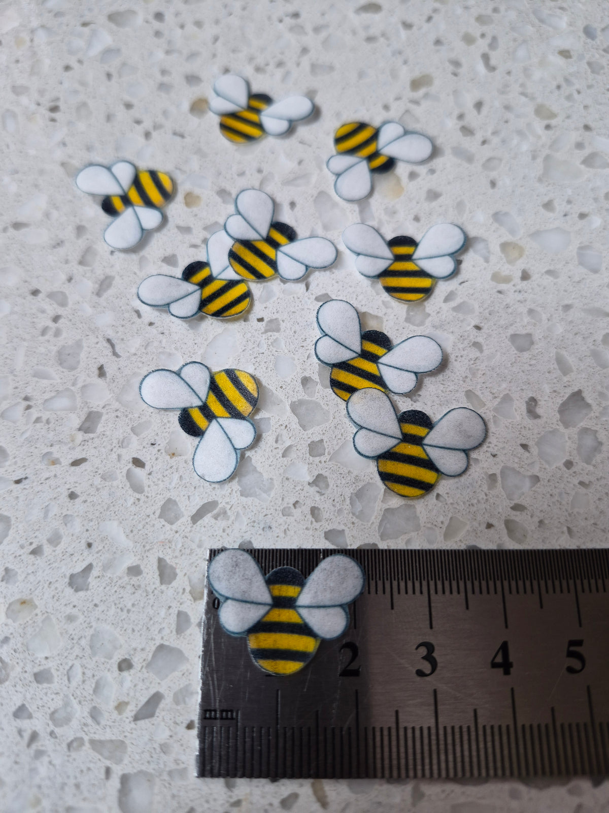 Bees 01 Length 2cm Edible Wafer Paper Cutouts - Set of 10