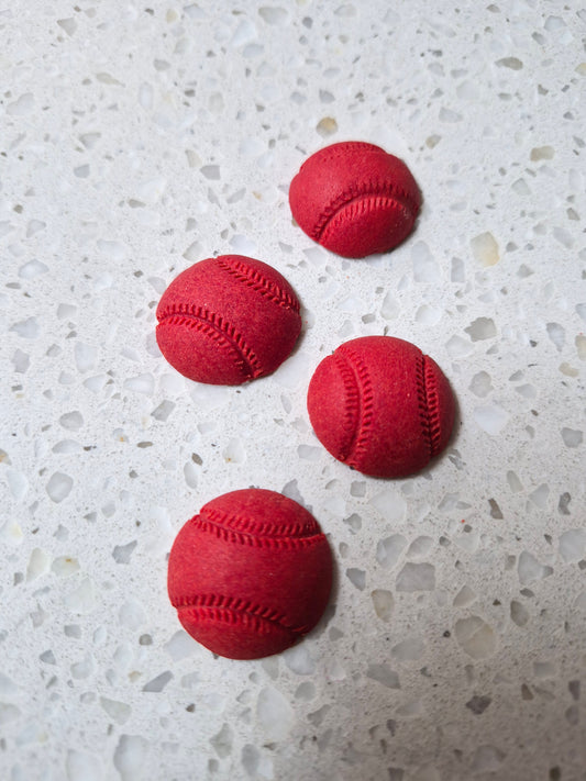 Cricket Ball 4pcs Edible Cake Decorations