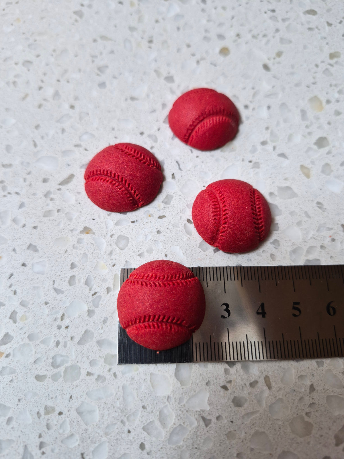 Cricket Ball 4pcs Edible Cake Decorations
