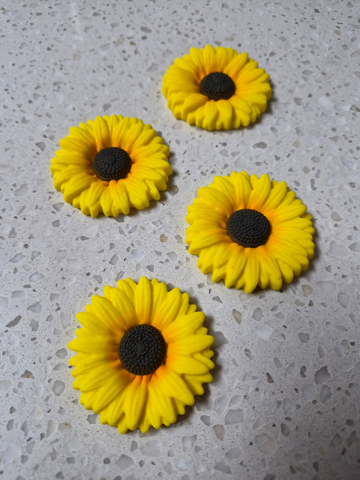 Sunflowers Yellow 4pcs Edible Cake Decorations